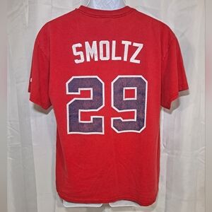 Smoltz #29 Atl Braves T-shirt Men's Large Red Unisex Vintage Slightly Distressed